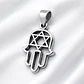 Colgante mano de fatima con estrella de david en plata 925 - Miniatura 1