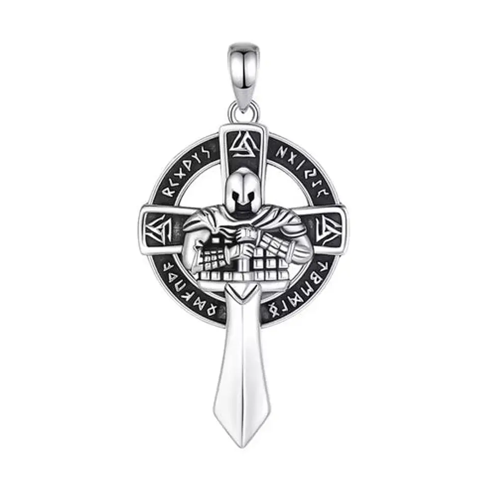 Colgante espada san miguel de arcángel en plata 925 1