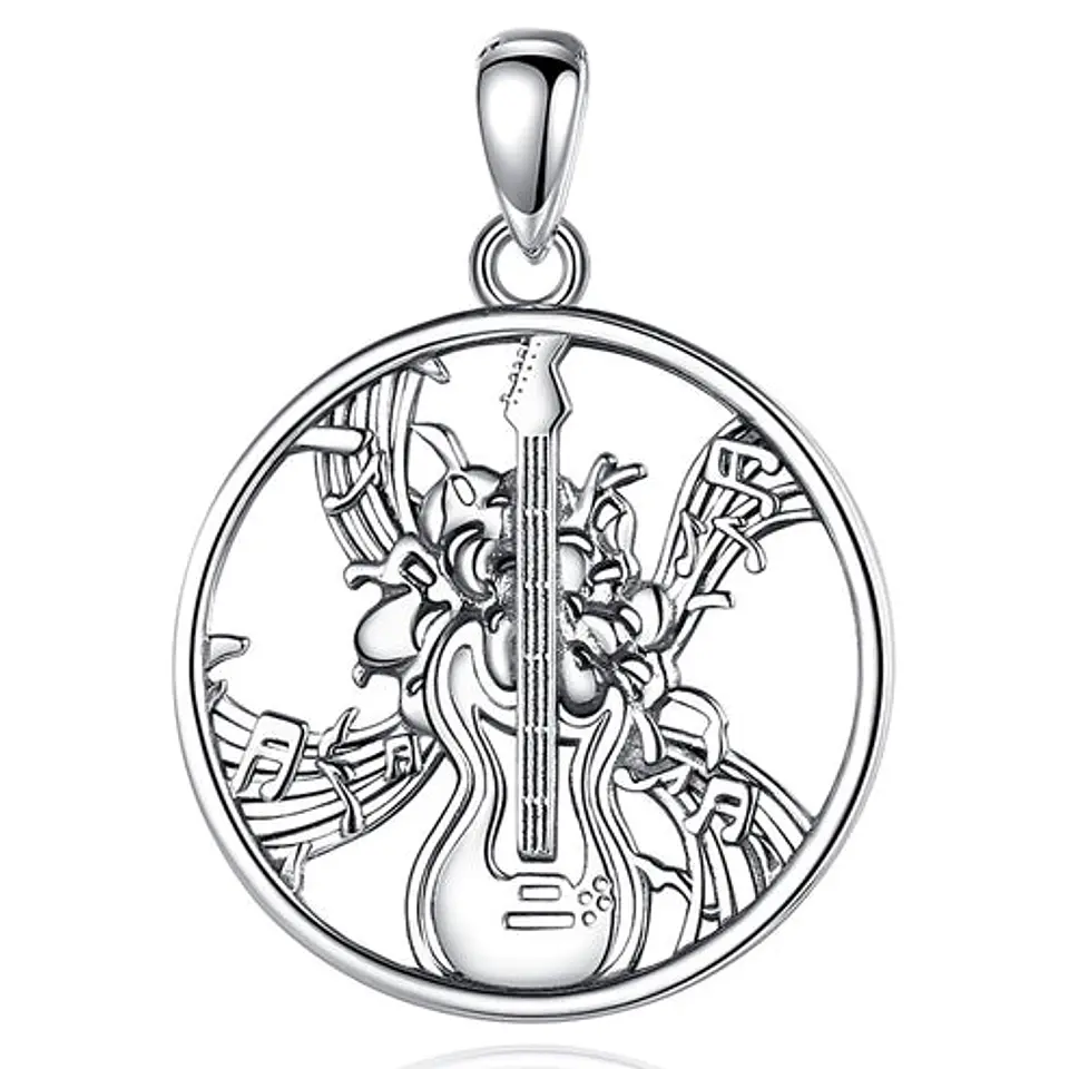 Colgante guitarra en plata 925 1