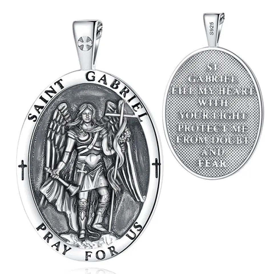 Colgante arcángel san Gabriel en plata 925 1