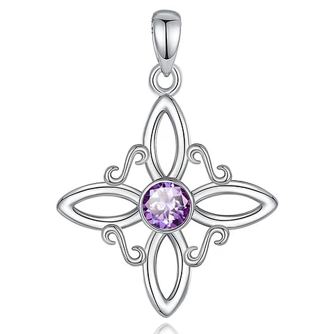 colgante nudo de bruja en plata 925