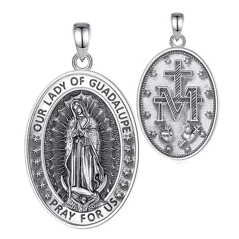 Colgante virgen de guadalupe en plata 925