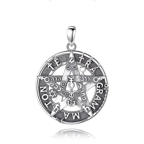 Colgante tetragrammaton todos los simbolos en plata 925