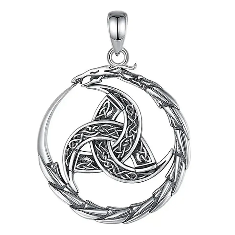 Colgante triqueta con serpiente en plata 925 1