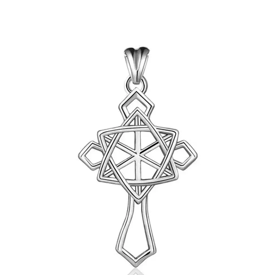 Colgante cruz estrella de David en plata 925 1