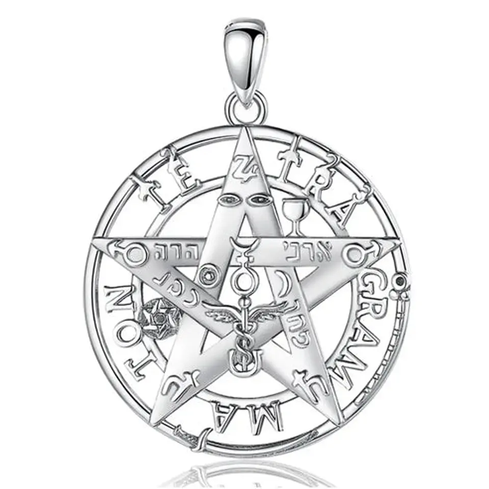 Colgante tetragrammaton calado en plata 925 1