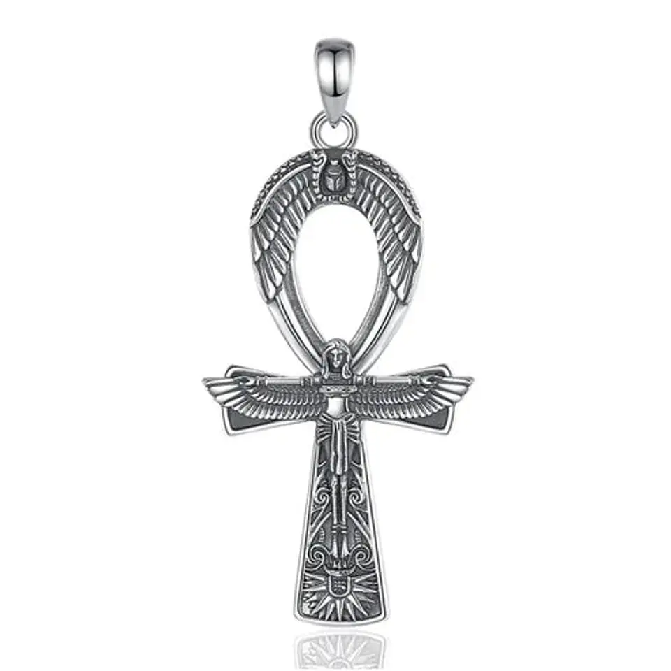 Colgante cruz ankh, llave del cielo en plata 925 1