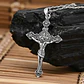 Colgante cruz con San Benito en plata 925 - Miniatura 2