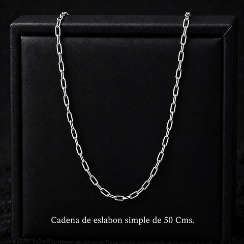 Cadena eslabon simple tradicional F40X50 en plata nacional