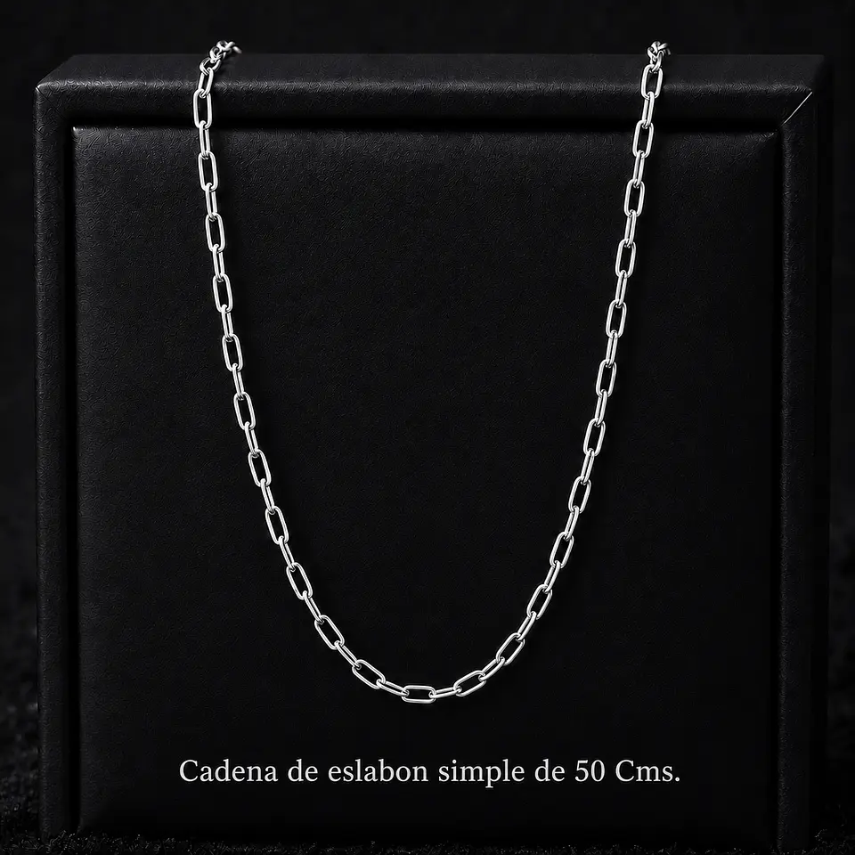 Cadena eslabon simple tradicional F40X50 en plata nacional 1