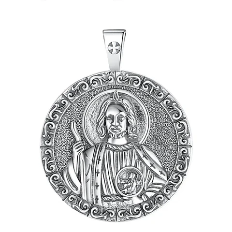 Colgante san judas redondo en plata 925
