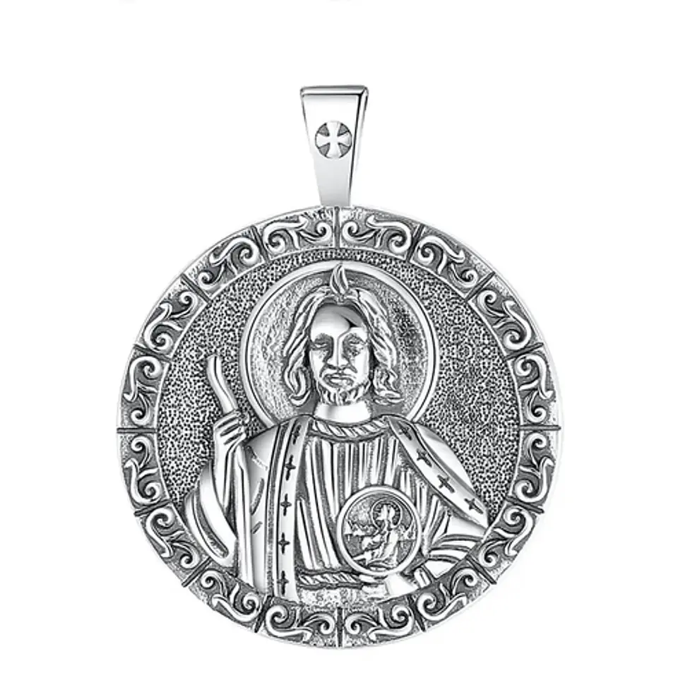 Colgante san judas redondo en plata 925 1