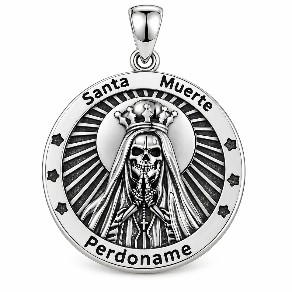 Colgatne santa muerte perdoname en plata 925 1
