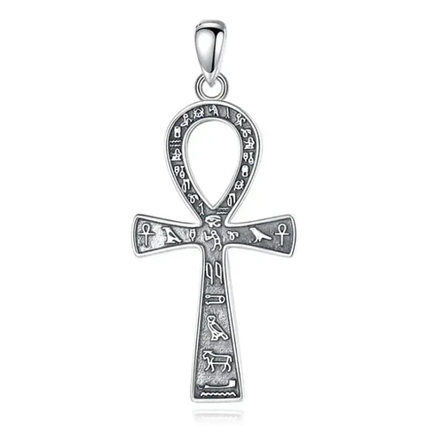 Colgante cruz ankh en plata 925