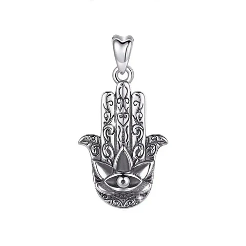 Colgante mano hasma flor de loto en plata 925