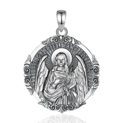 Colgante san gabriel arcangel en plata 925