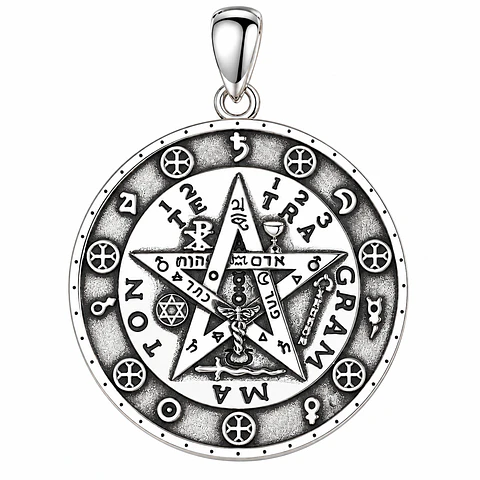 Colgante tetragrammaton esoterico en plata 925