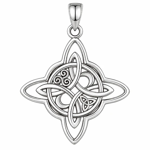Colgante nudo de brujas en plata 925