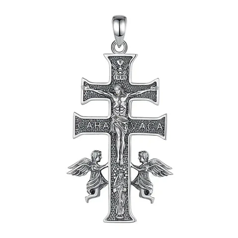 Colgante cruz de caravaca en plata 925