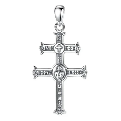 Colgante cruz de lorena en plata 925