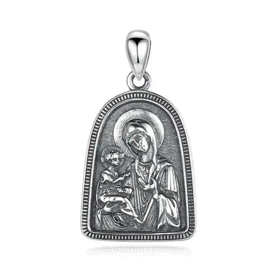 Colgante virgen maria y niño jesus en plata 925 1