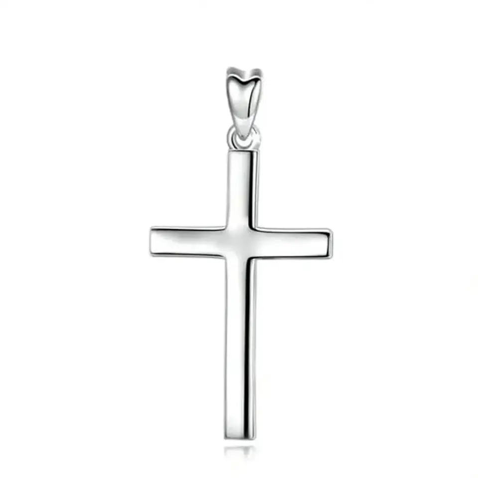 Colgatne cruz lisa religiosa en plata 925 1