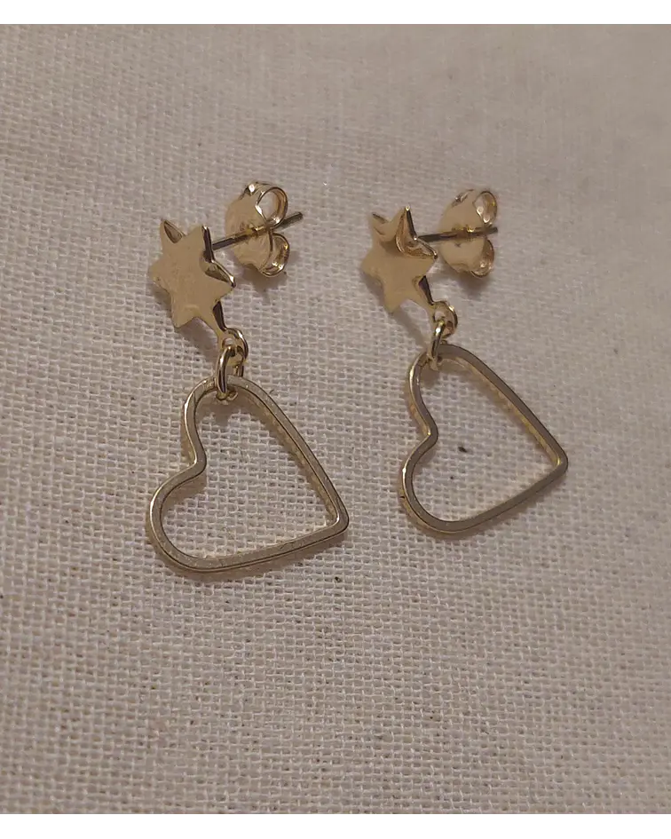 AROS CORAZON DORADO