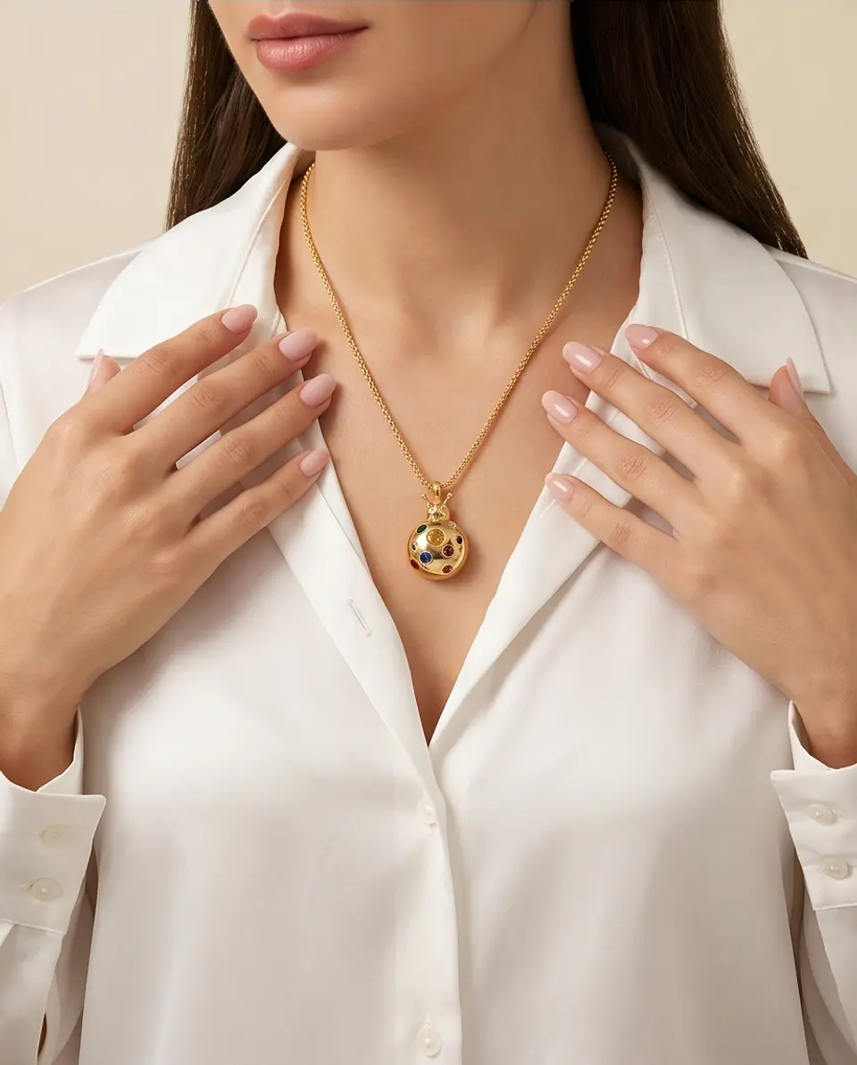 Collar Mariquita Rainbow – Baño en Oro 2