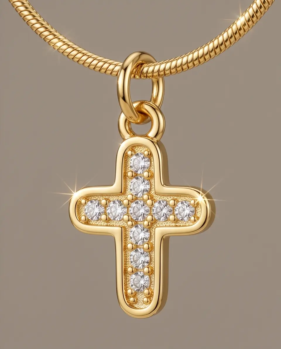 Cruz Radiant Shine – Baño en Oro y Circones 1