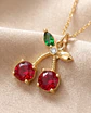 Collar Cherry Shine – Baño en Oro y Cristales - Miniatura 2
