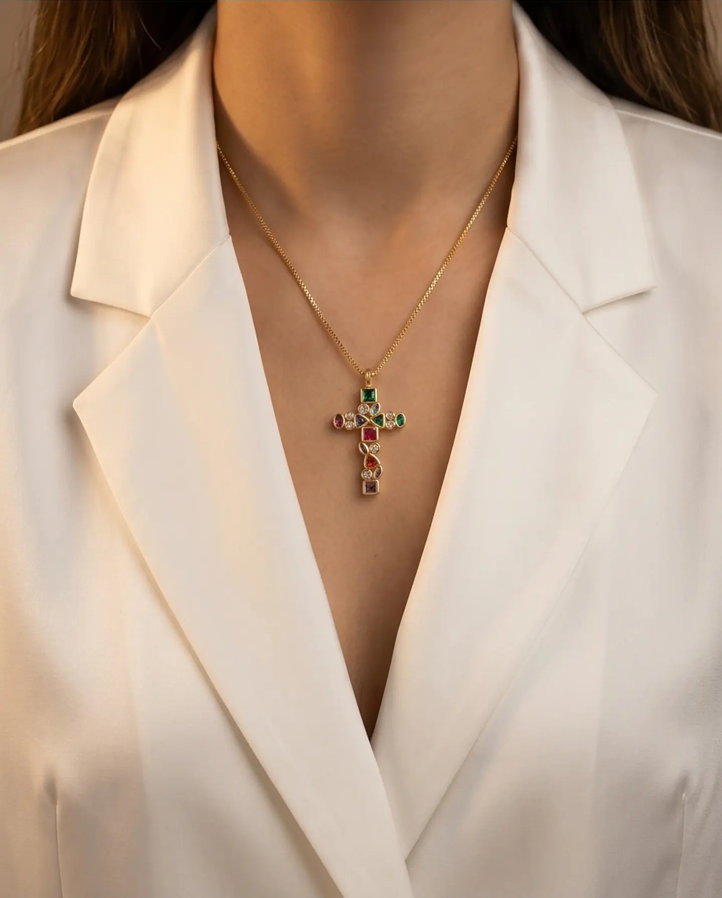 Collar Cruz Mosaic Gold 3