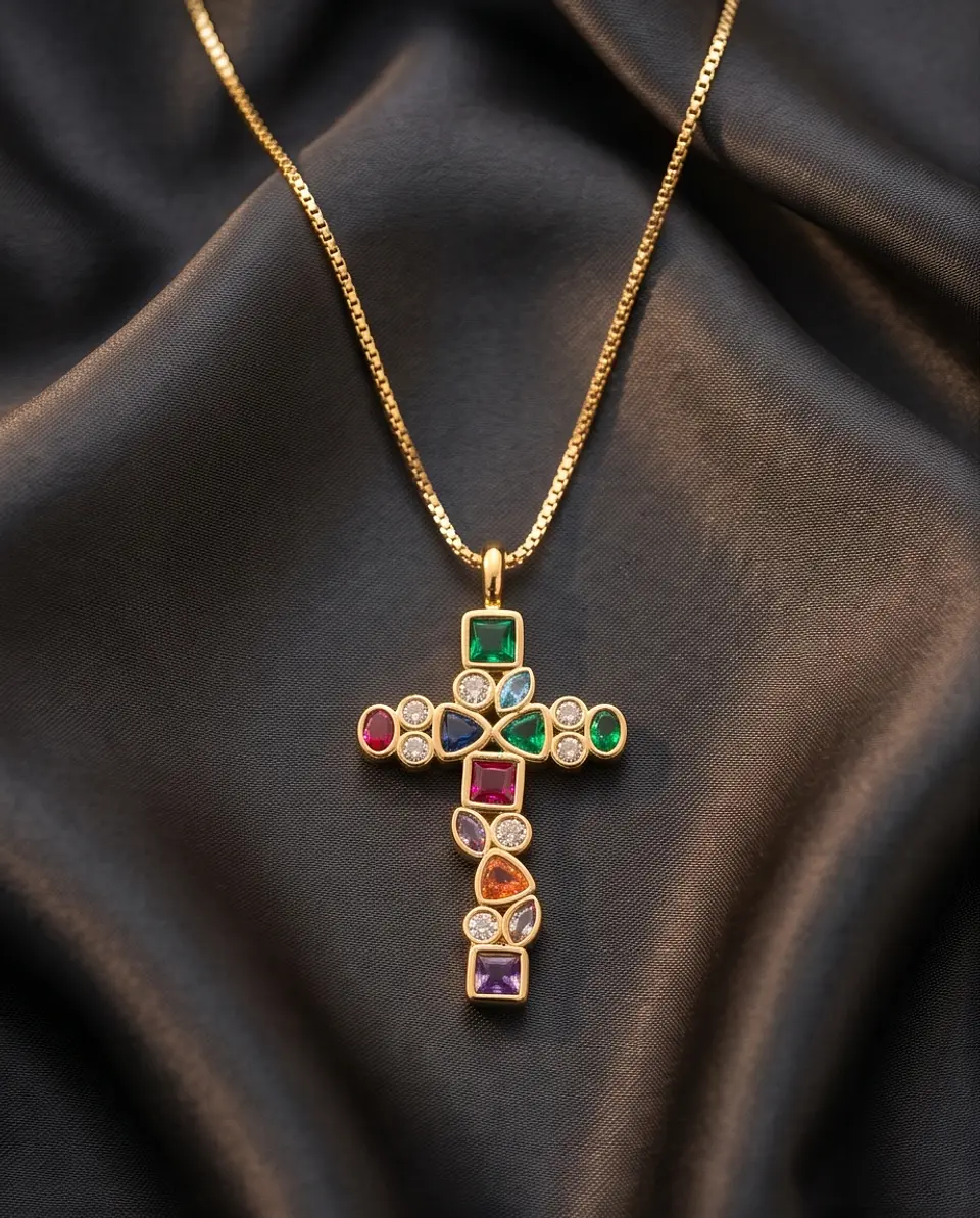Collar Cruz Mosaic Gold 4