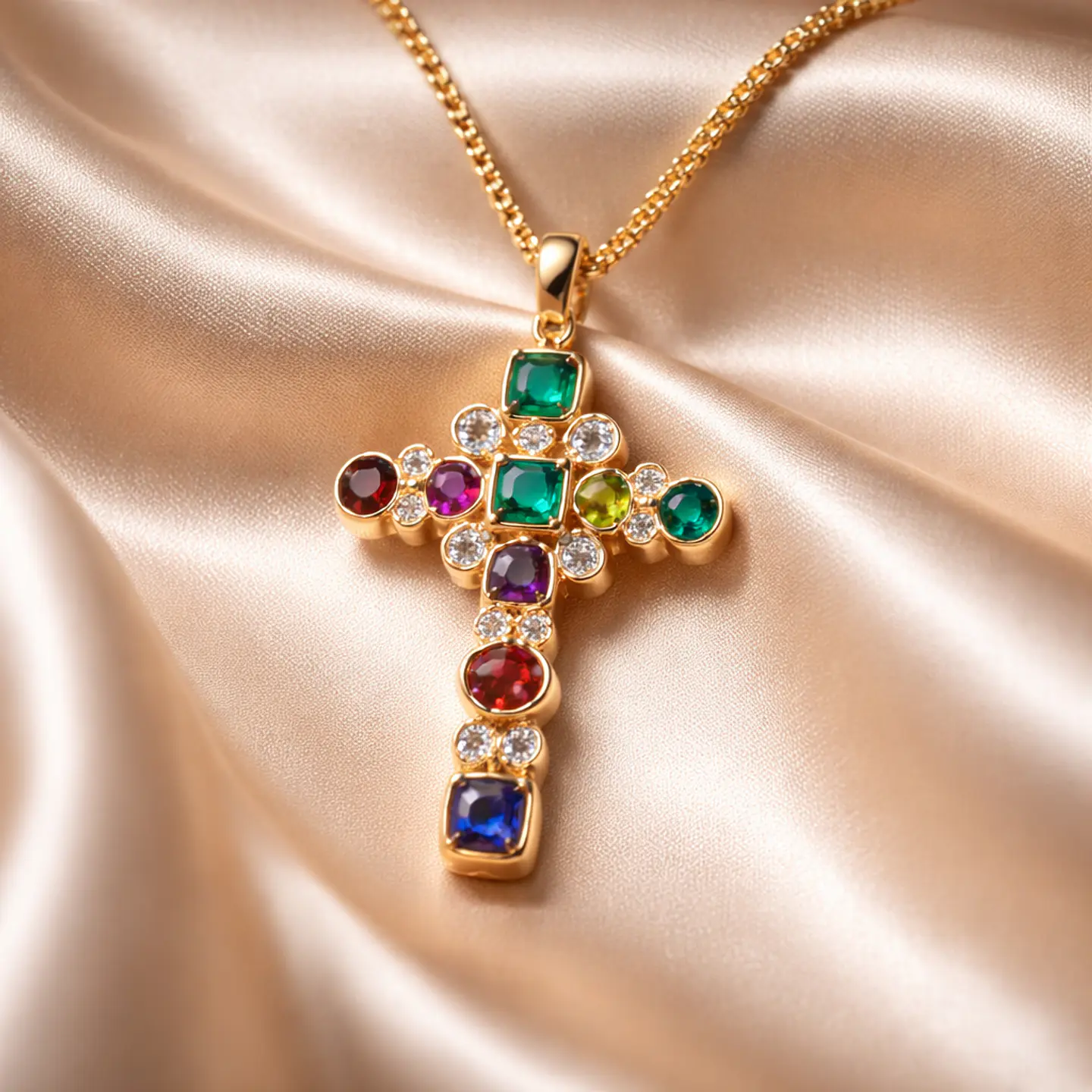 Collar Cruz Mosaic Gold 1