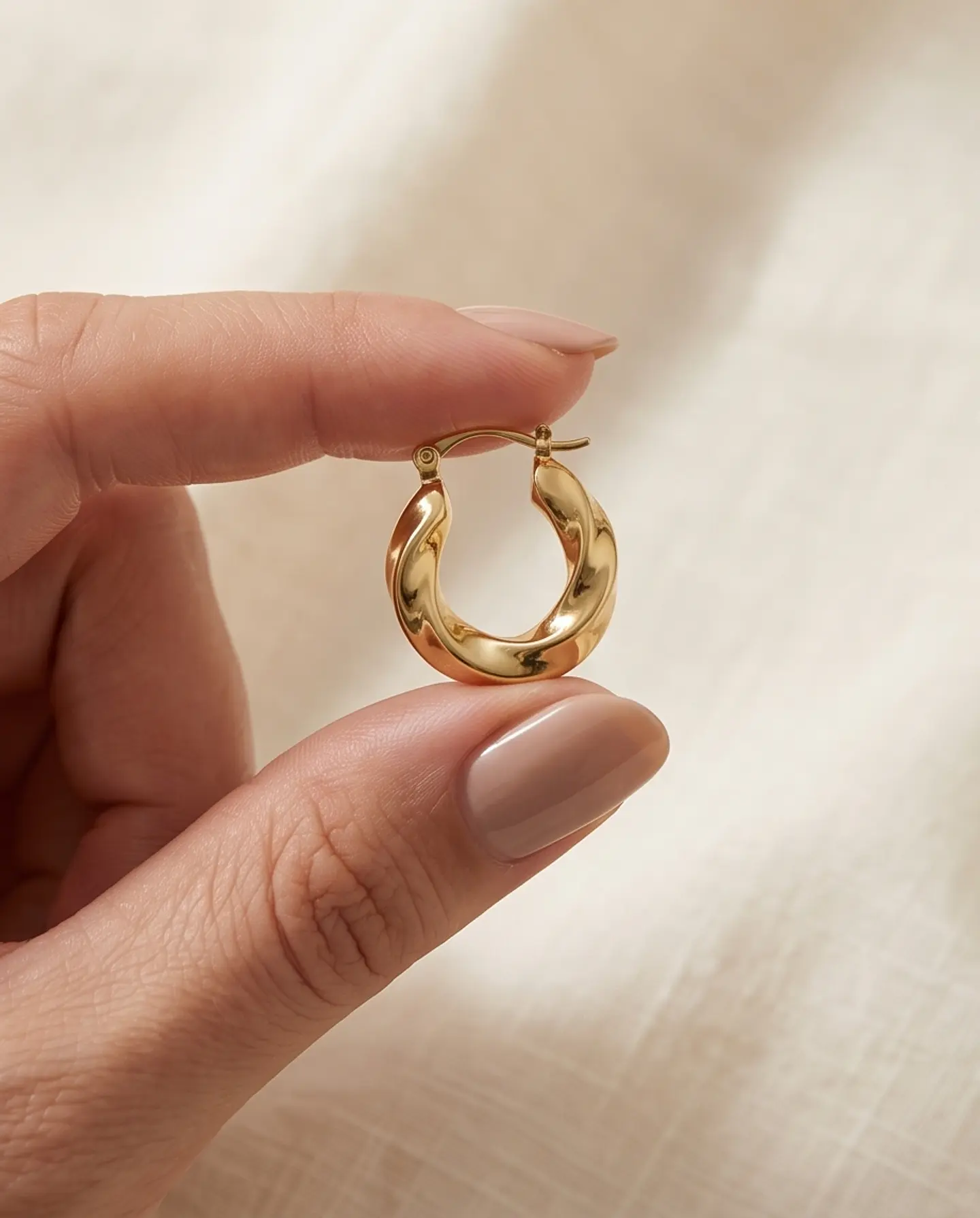 Argollas Infinity Twist Gold 1