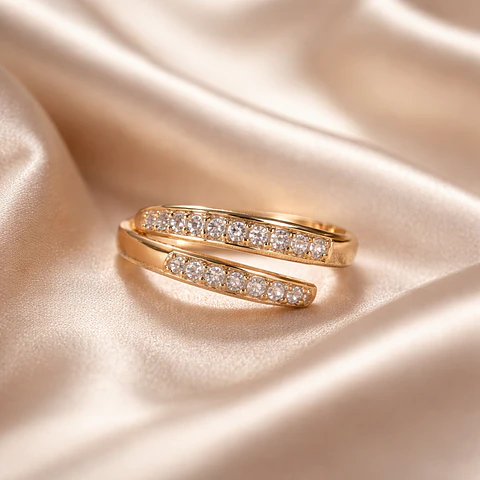 Anillo Duo Shine– Baño en Oro