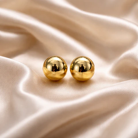 Aros Bolita Pure Shine Gold