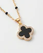 Collar Trébol Onyx Style – Baño en Oro - Miniatura 2