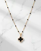 Collar Trébol Onyx Style – Baño en Oro - Miniatura 1