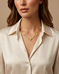 Collar Trébol Golden Texture - Baño en Oro - Miniatura 3