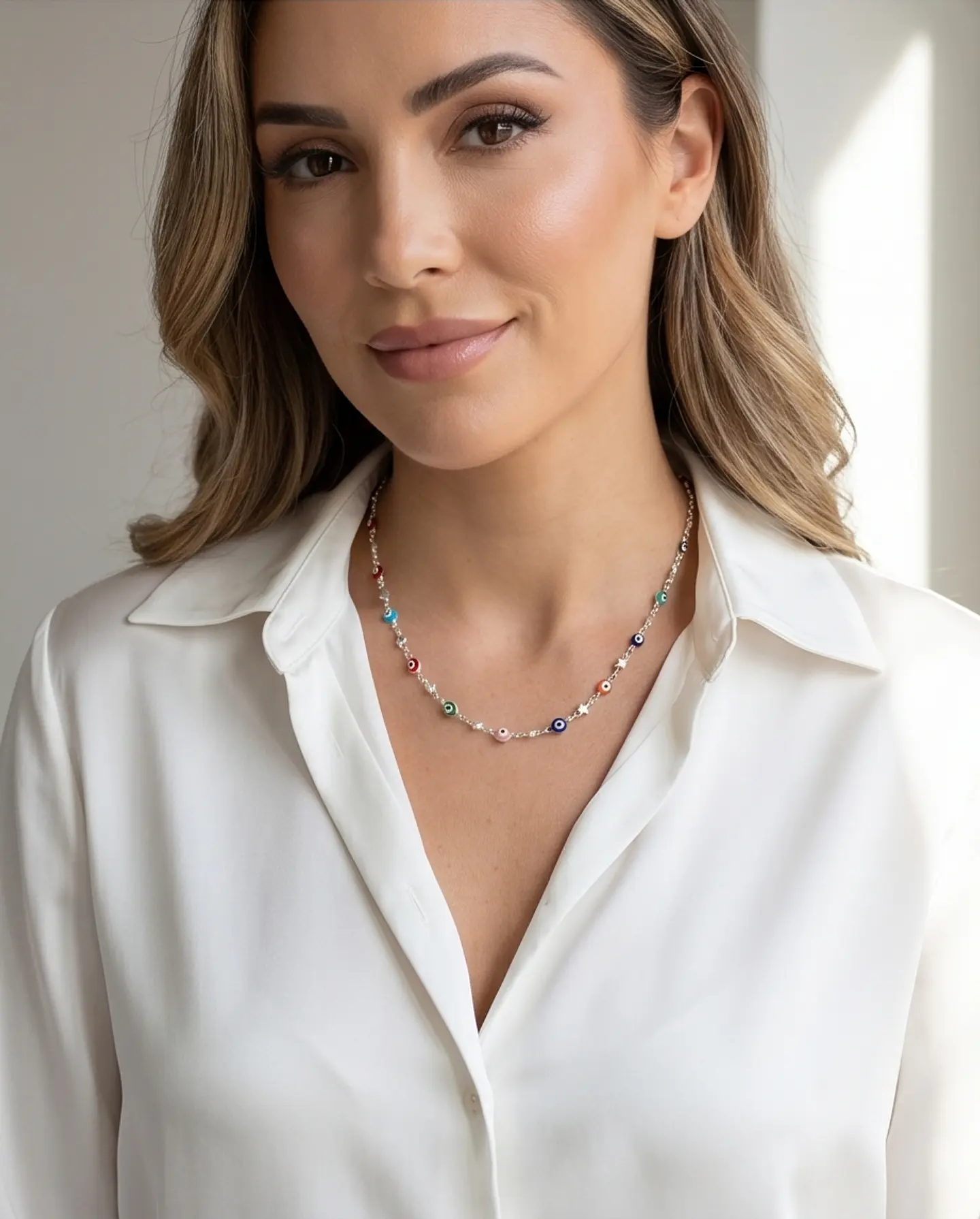 Collar Multi Ojos Turcos - Plata 925 3