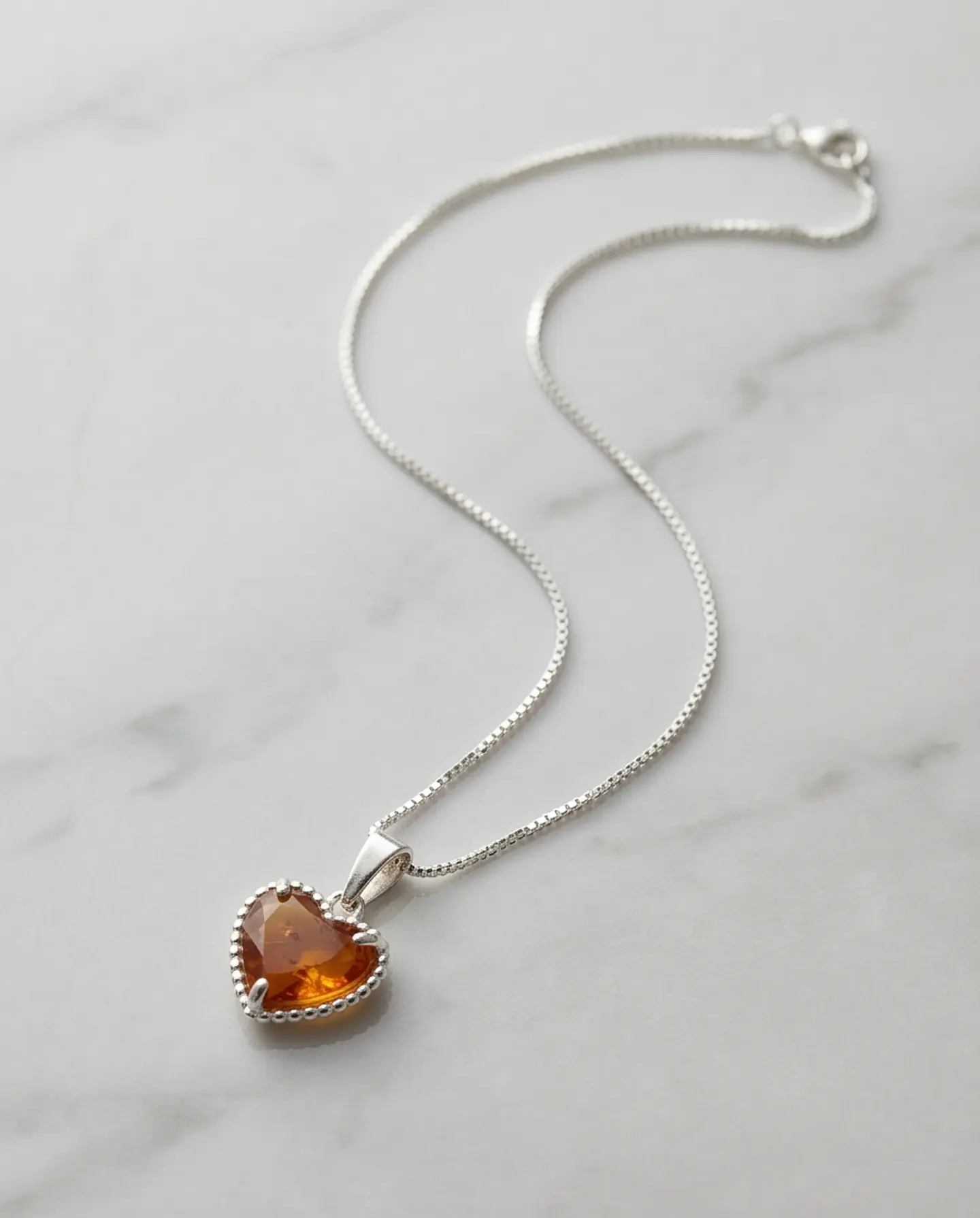 Collar Corazón Ámbar - Plata 925 1