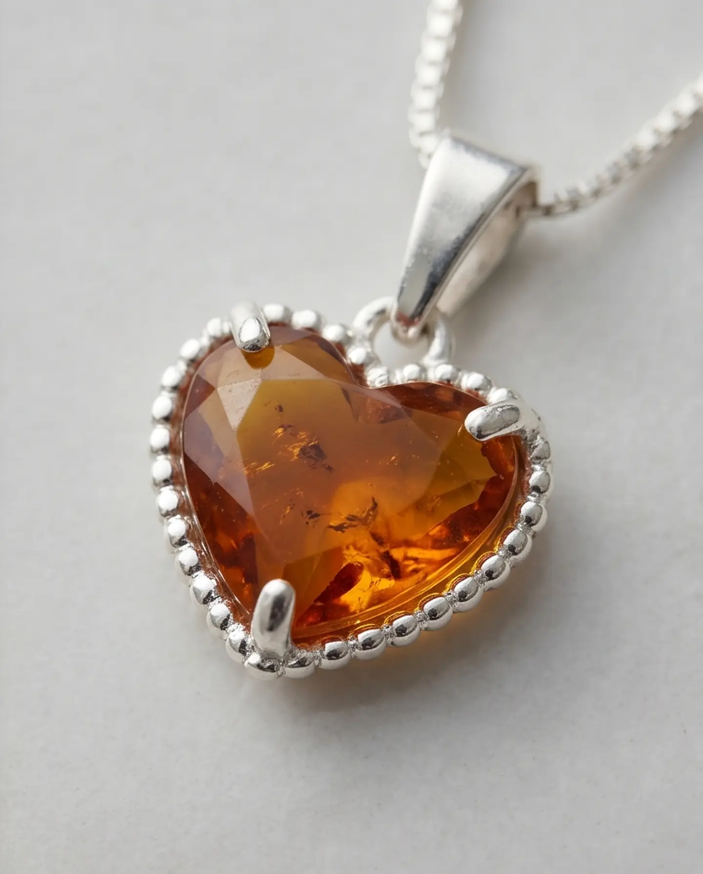 Collar Corazón Ámbar - Plata 925 2