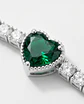 Pulsera Tennis Corazón Esmeralda - Plata 925 - Miniatura 2