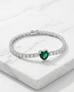 Pulsera Tennis Corazón Esmeralda - Plata 925 - Miniatura 1