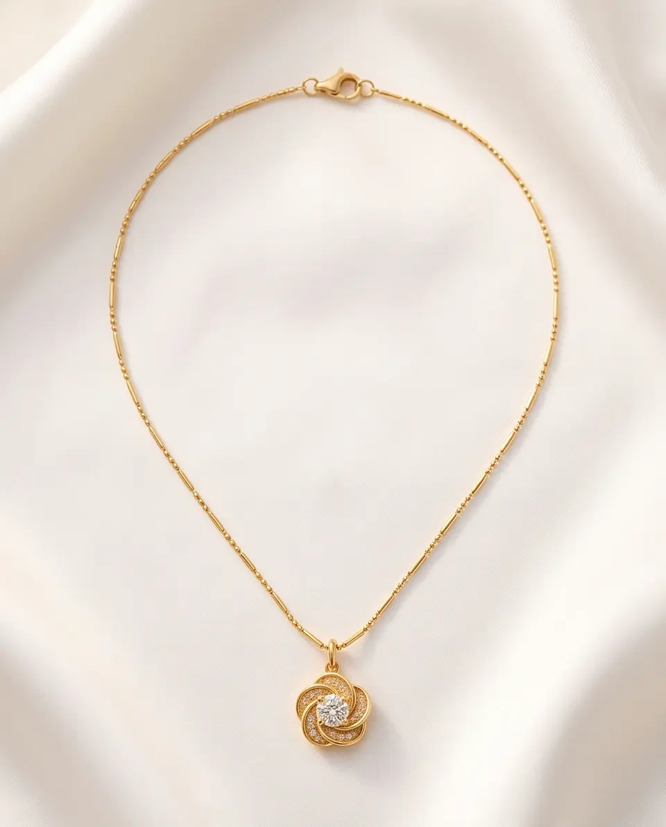 Collar Flor Destello 45 cm  2
