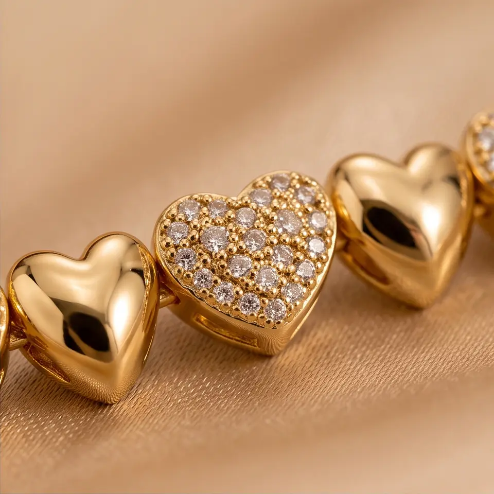     Pulsera Corazones Brillantes 2