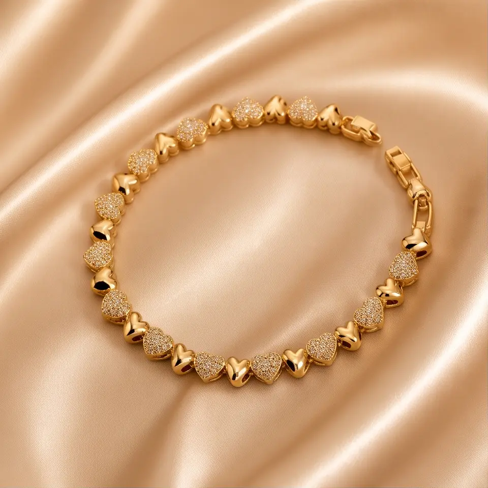     Pulsera Corazones Brillantes 3
