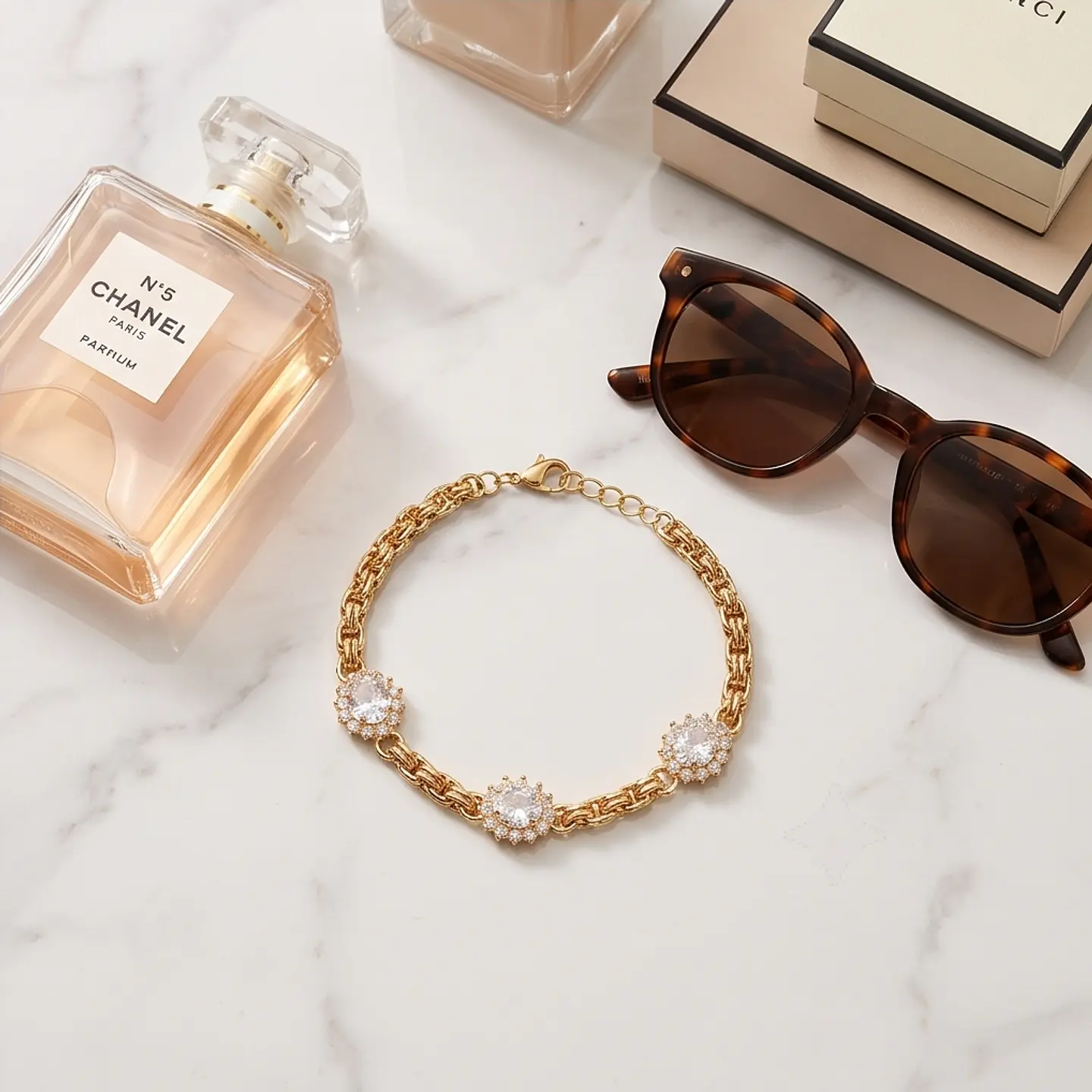 Pulsera Aurora Cristal – Baño en Oro  3