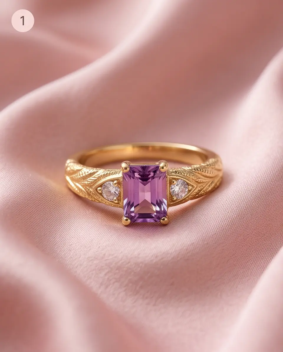 Anillo Amatista Imperial – Baño en Oro  3