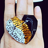 Anillo corazón facetado full animal print